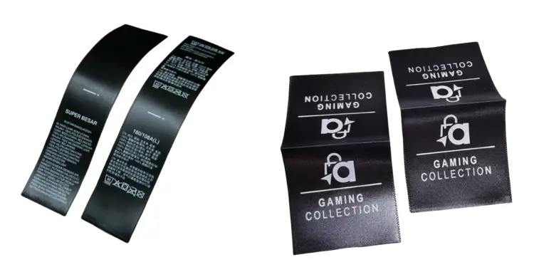 black woven edge satin label